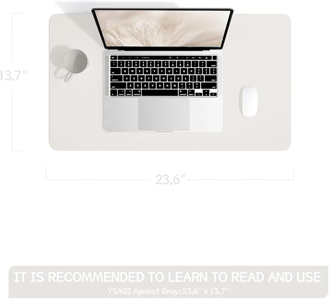 YSAGi Non-Slip Leather Desk Pad, Waterproof Laptop Computer Desk Keyboard Mat