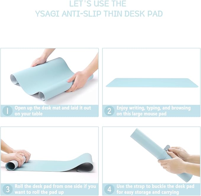 YSAGi Non-Slip Leather Desk Pad, Waterproof Laptop Computer Desk Keyboard Mat