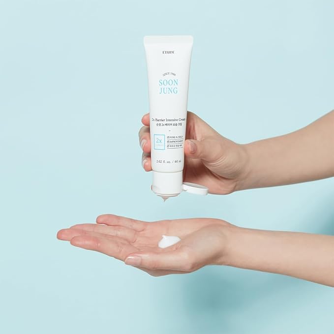 ETUDE SoonJung 2x Barrier Intensive Cream Duo Set (Original) | Hypoallergenic Shea Butter Hydrating Facial Cream for Sensitive & Damaged Skin, Panthenol, Korean Skin Care, K-Beauty (2.02 Fl.oz x 2pcs)
