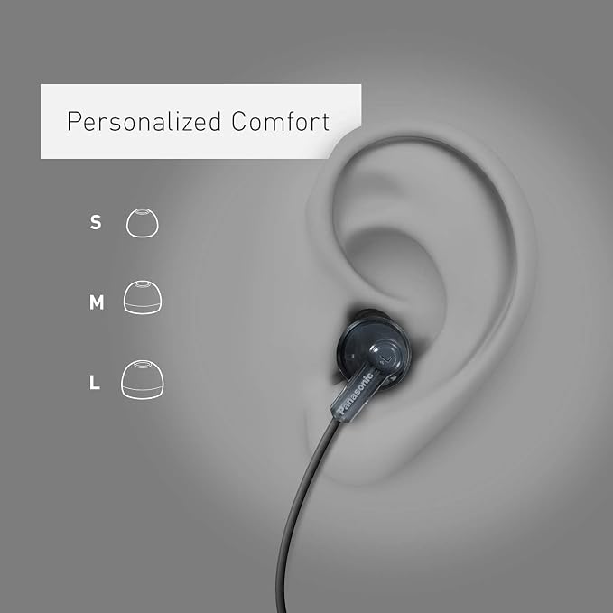 Panasonic ErgoFit In-Ear Earbud Headphones RP-HJE120-D Dynamic Crystal Clear