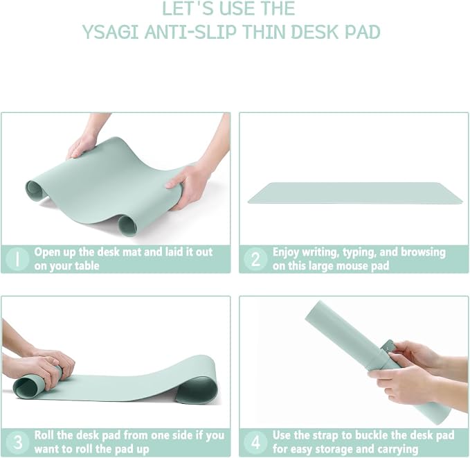 YSAGi Non-Slip Leather Desk Pad, Waterproof Laptop Computer Desk Keyboard Mat