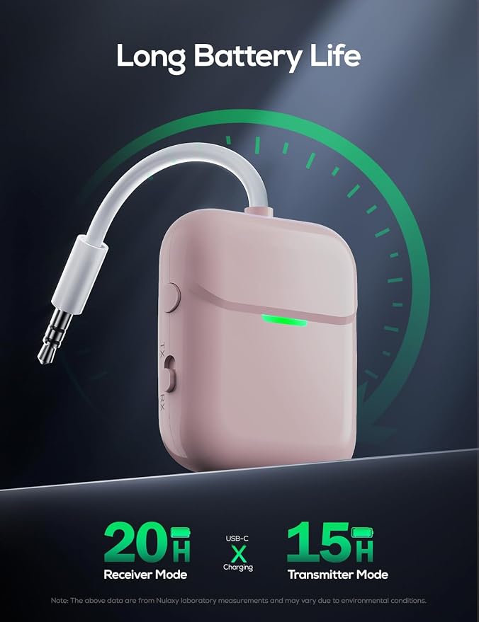 Nulaxy Air in-Flight Bluetooth Wireless Audio Transmitter Receiver
