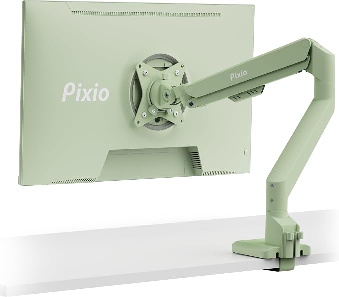 Pixio PS1S Wave Mint Green Single Monitor Arm Stand Desk Mount
