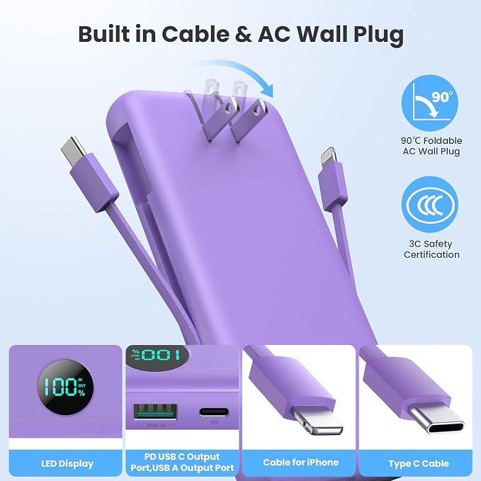 Portable Charger 33800mAh USB C Power Bank