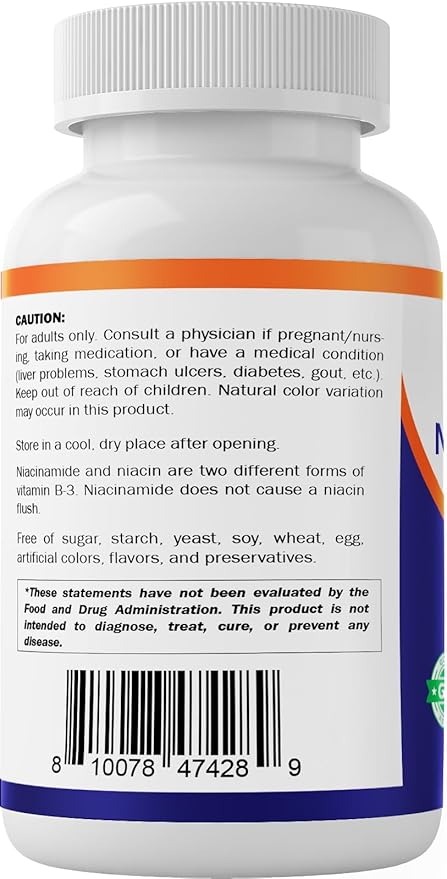 Vitamatic Niacinamide 500 mg 240 Tablets - Flush Free Vitamin B3 - Supports Energy Production
