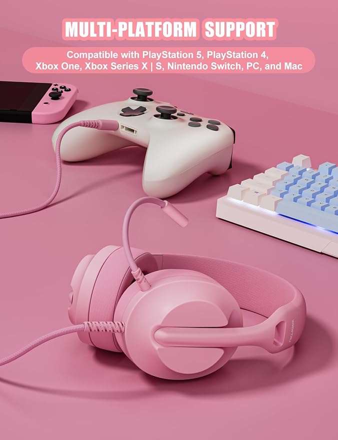 S30 Gaming Headset with Microphone, 198g Lightweight Design, Wired Gaming