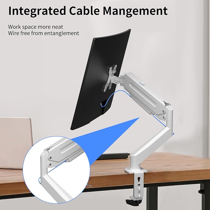 Suptek Monitor Mount Gas Spring Single Monitor Arm Desk Mount Stand Fully