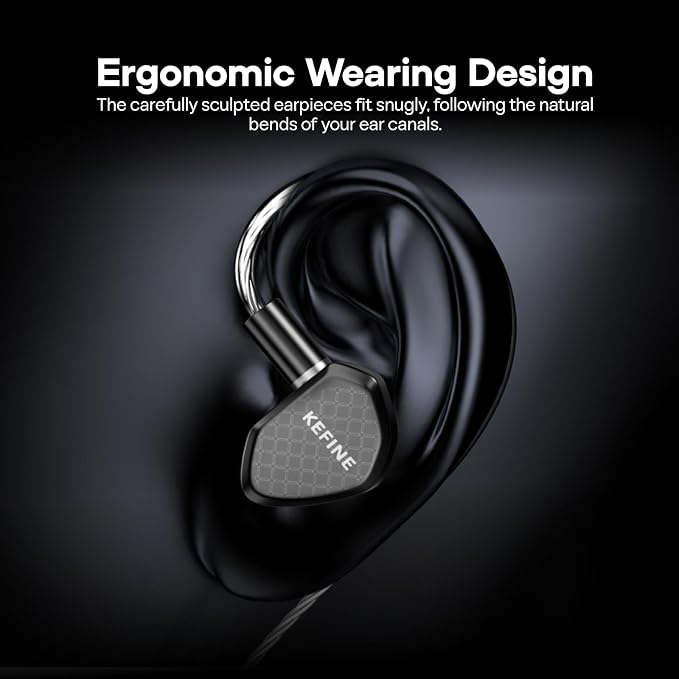 Linsoul Kefine Klean in Ear Monitor, 10mm DLC Diaphragm Dynamic Driver HiFi