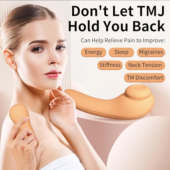 TMJ Relief Products Jaw Massager,Neck Massager with Rolling,Vibrating and Heating, Real-Like Massage for TMJ Jaw & Neck Pain Relief, Stiff Jaw, Tension, Stiffness and Headaches