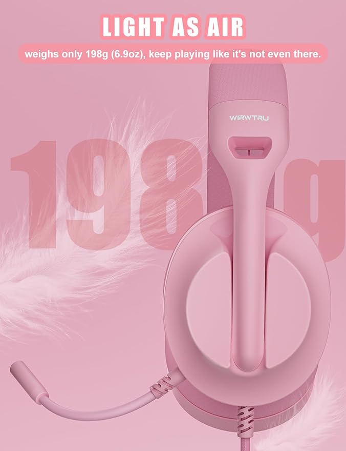 S30 Gaming Headset with Microphone, 198g Lightweight Design, Wired Gaming