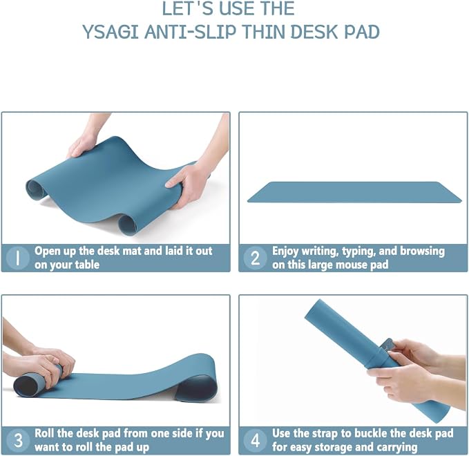 Non-Slip Desk Pad, Waterproof PVC Leather Desk Table Protector, Ultra Thin
