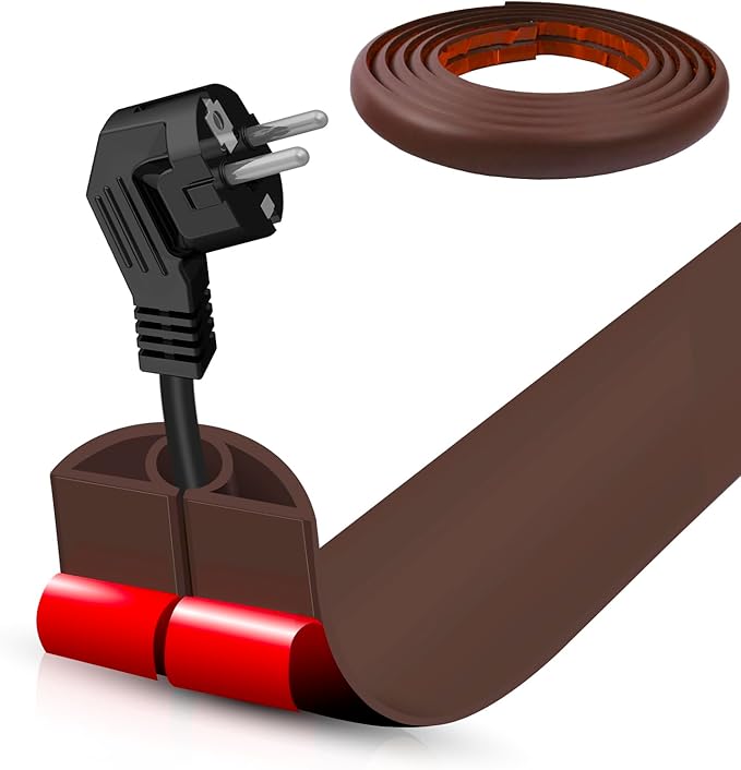 Floor Cord Cover Self Adhesive Cord Hider, 10FT Cable Management, Extension