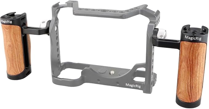 Locating Side Handle for ARRI Mount, Left/Right Mini Wooden Handgrip for DSLR