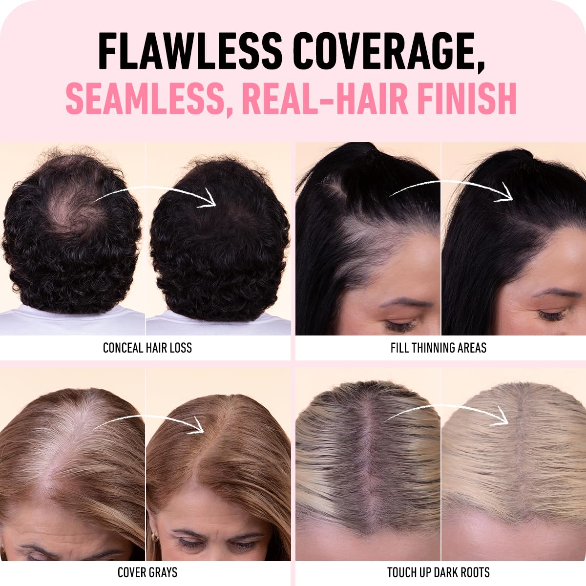BOLDIFY Hairline Powder Color Sample Kit - Root Touch Up Hair Color for Gray Coverage - Bald Spot Concealing Hair Powder for Women & Men - 48-Hour Stain-Proof - Lighter Blondes