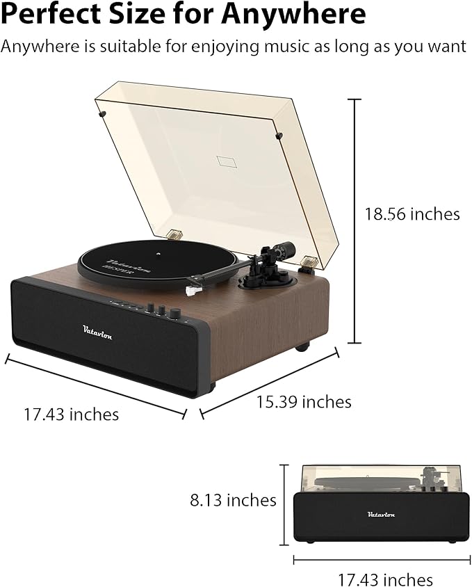 Vinyl Record Player, High Fidelity Belt Drive Turntable