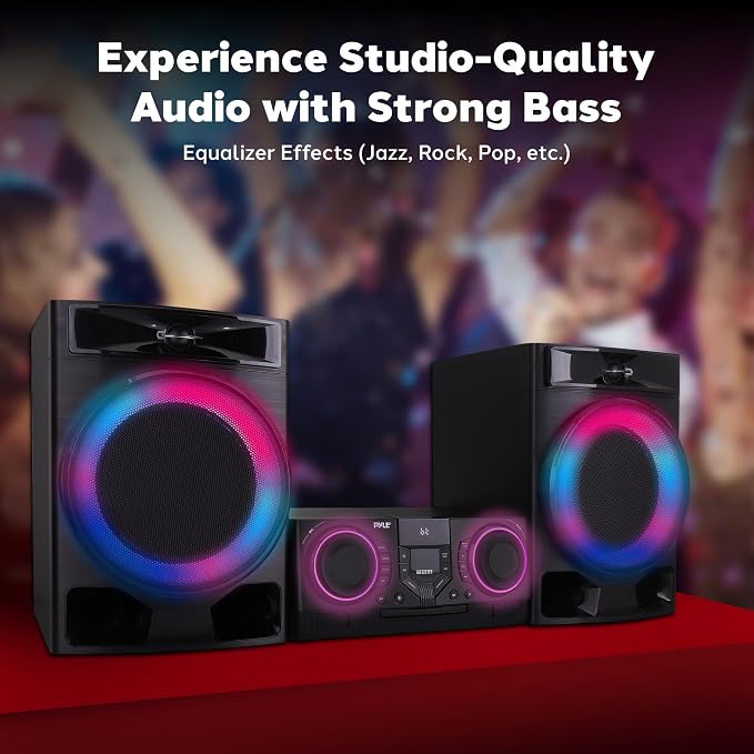 Pyle Mini Hi-Fi Bluetooth Stereo System – 3-Piece CD Player