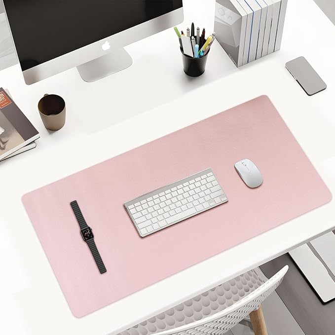 KINGFOM Desk Pad Office Desktop Protecter, PU Leather Desk Mat Blotters