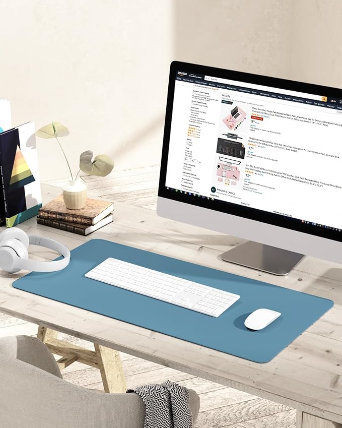 Non-Slip Desk Pad, Waterproof PVC Leather Desk Table Protector, Ultra Thin