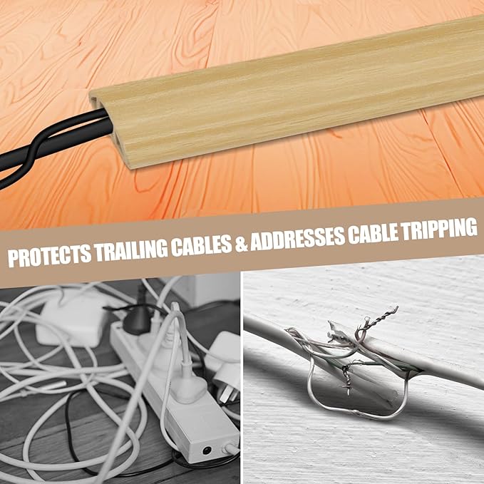 Floor Cord Cover Self Adhesive Cord Hider, 10FT Cable Management, Extension
