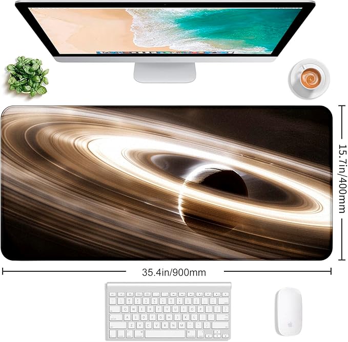 Extra Large Space Earth Table Mat, Dirt Resistant Creative Milky Way Table Mat