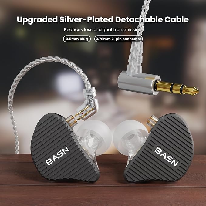 BASN Mix-PD in Ear Monitor, 1Planar Driver + 1Dynamic Driver HiFi IEM Earphones