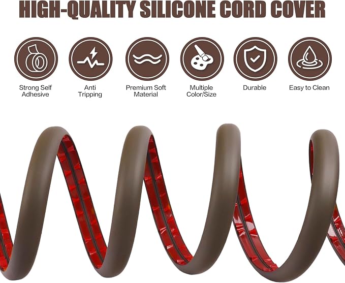 Floor Cord Cover Cable Cavity Self Adhesive Cord Hider Floor 10FT Floor Cable