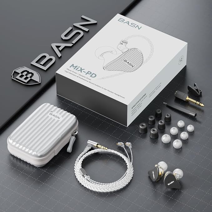 BASN Mix-PD in Ear Monitor, 1Planar Driver + 1Dynamic Driver HiFi IEM Earphones