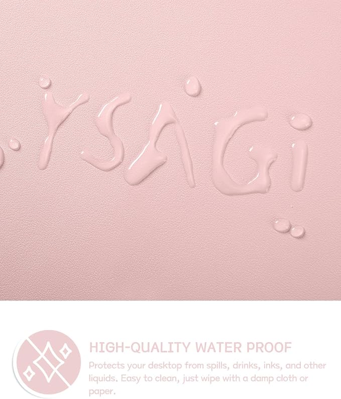 YSAGi Non-Slip Leather Desk Pad Long Size, Waterproof Laptop Computer Desk