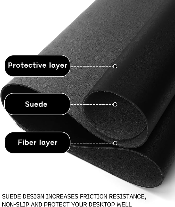 YSAGi Non-Slip Leather Desk Pad, Waterproof Laptop Computer Desk Keyboard Mat