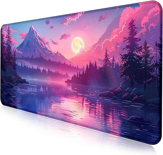 Sunset Mountain Scenic XXL Extended Mouse Pad, Fuji Mountain Large Laptop Pad