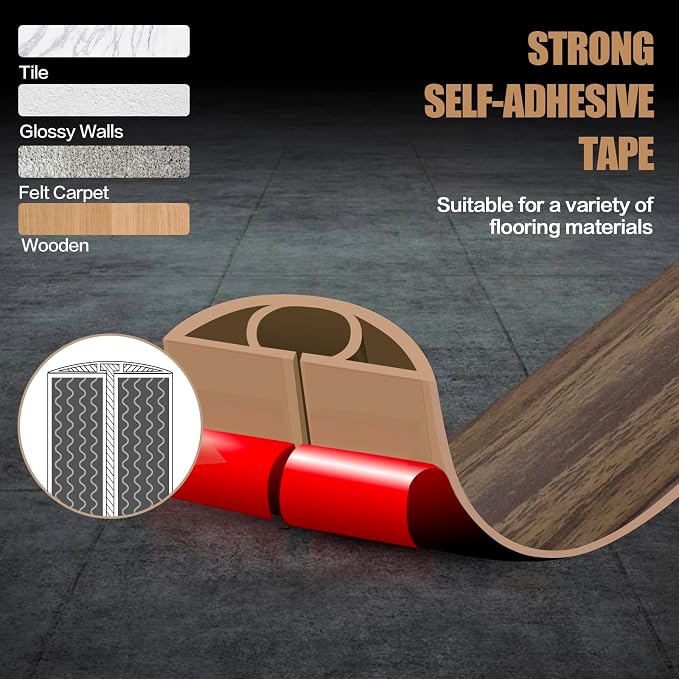Floor Cord Cover Self Adhesive Cord Hider, 20FT Cable Management, Extension