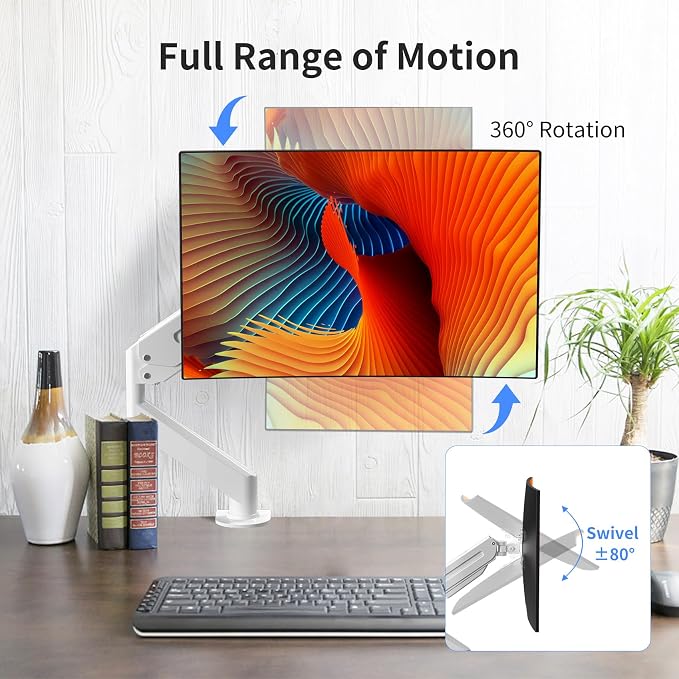 Suptek Monitor Mount Gas Spring Single Monitor Arm Desk Mount Stand Fully