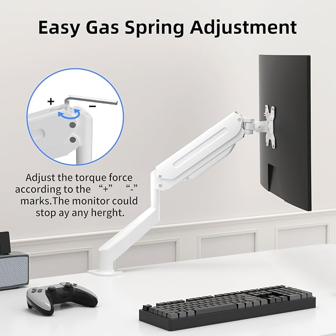 Suptek Single Monitor Mount Adjustable Gas Spring Monitor Arm Desk Mount Stand