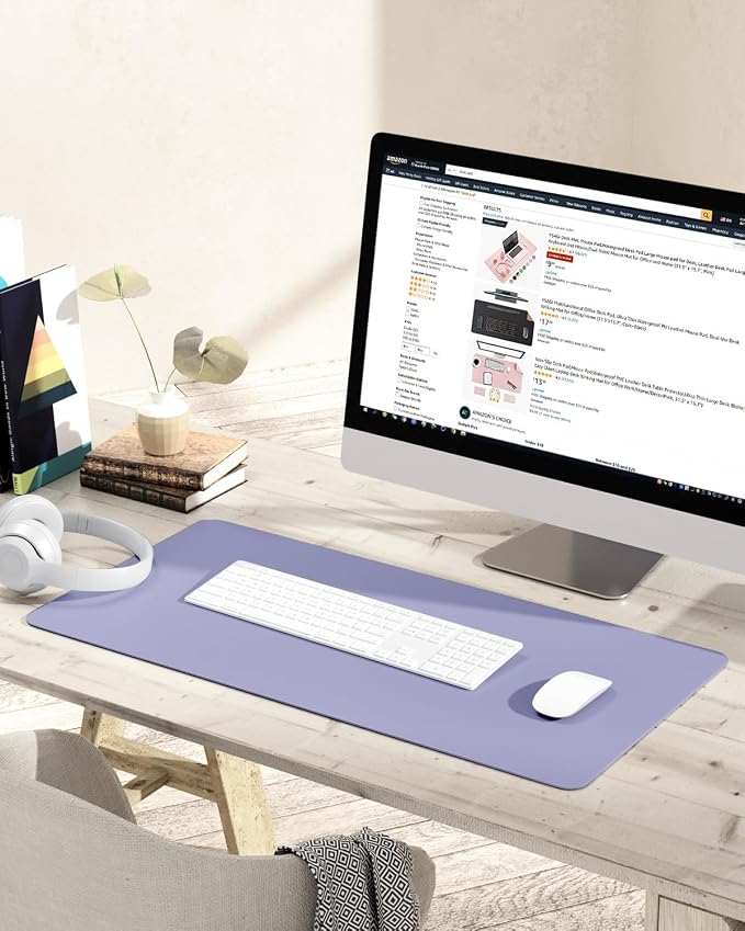 YSAGi Non-Slip Leather Desk Pad, Waterproof Laptop Computer Desk Keyboard Mat