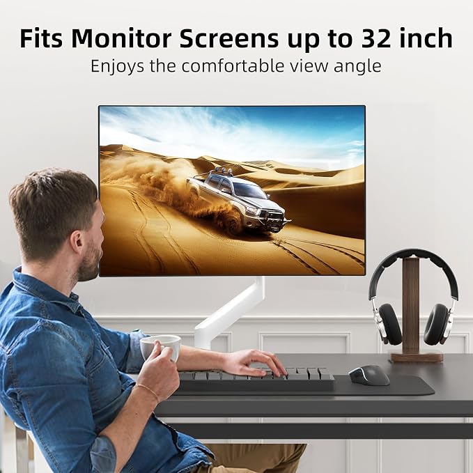 Suptek Single Monitor Mount Adjustable Gas Spring Monitor Arm Desk Mount Stand