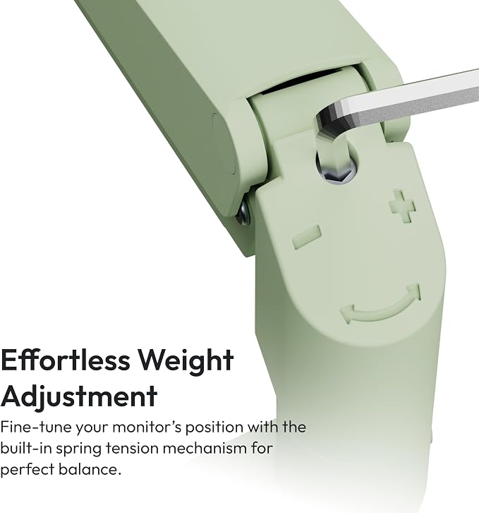 Pixio PS1S Wave Mint Green Single Monitor Arm Stand Desk Mount