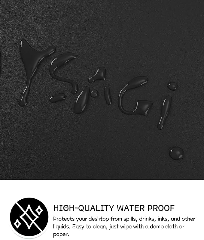 YSAGi Non-Slip Leather Desk Pad, Waterproof Laptop Computer Desk Keyboard Mat