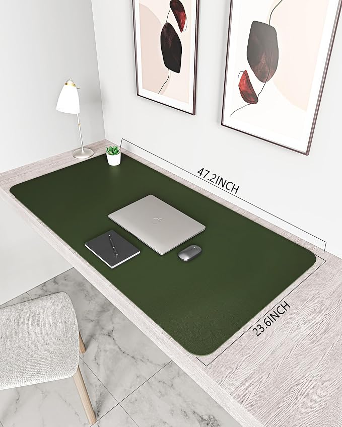 YSAGi Non-Slip Leather Desk Pad XL Size, Waterproof Laptop Computer Desk