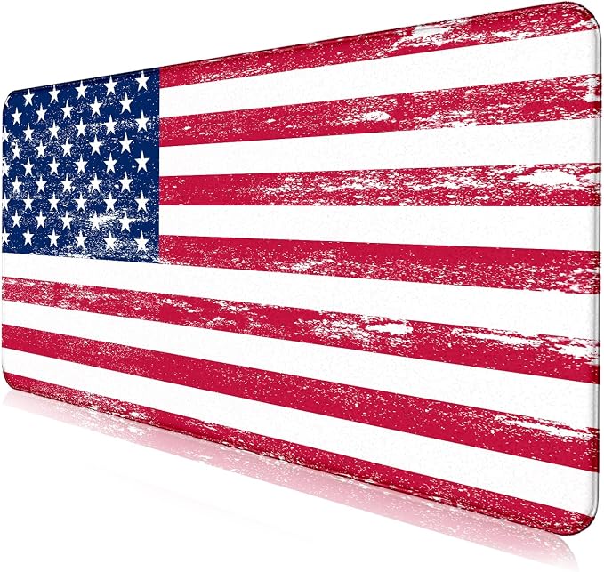 American Flag XXL Extended Mouse Pad, Patriot Large Laptop Pad, Waterproof