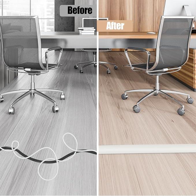 Floor Cord Cover Cable Cavity Self Adhesive Cord Hider Floor 10FT Floor Cable