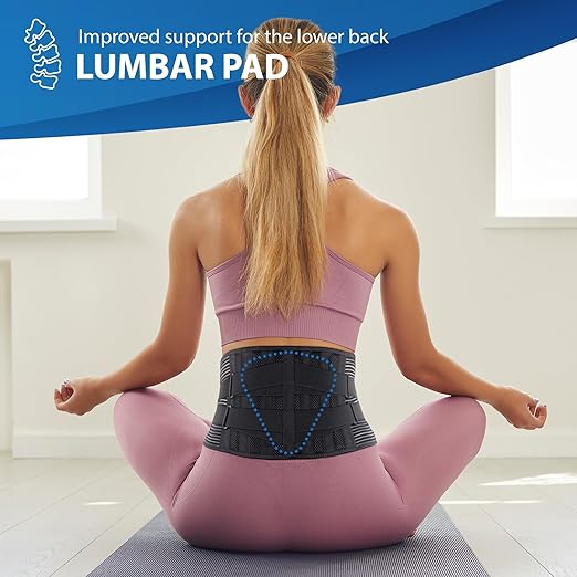 ORTONYX Lower Back Support Belt for Men and Women, Heavy Wok Lifting, Back pain Relief, Herniated Disc, Sciatica/Black L