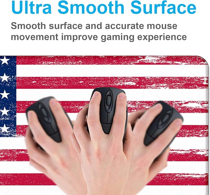 American Flag XXL Extended Mouse Pad, Patriot Large Laptop Pad, Waterproof