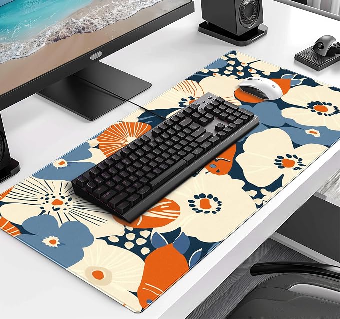Cute Anime Flower Mouse Pad, Women's Office Desk Accessory Decoration, Expanded