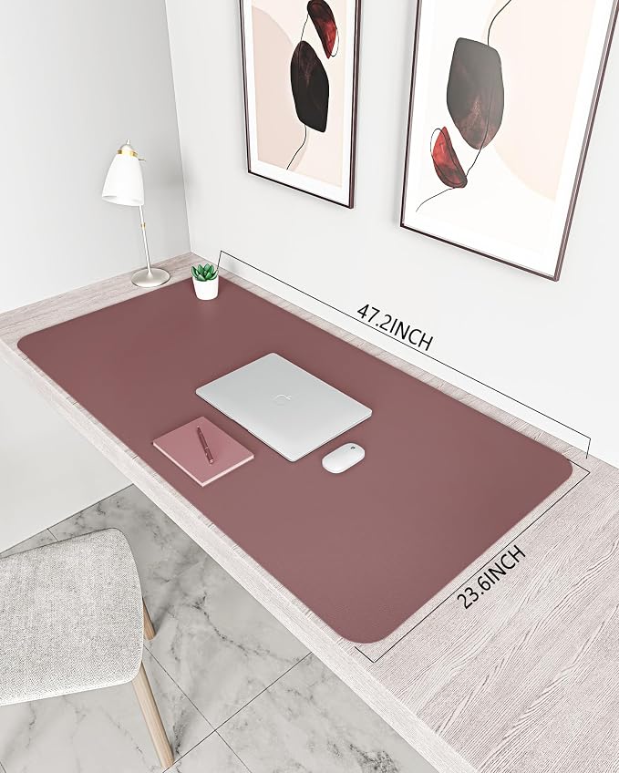 YSAGi Non-Slip Leather Desk Pad XL Size, Waterproof Laptop Computer Desk