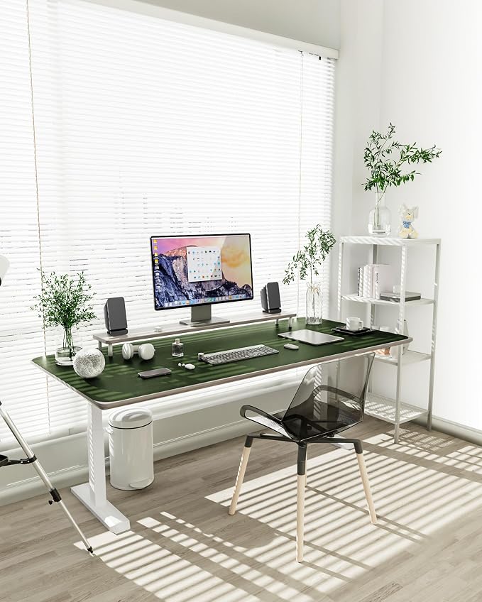 YSAGi Non-Slip Leather Desk Pad XL Size, Waterproof Laptop Computer Desk