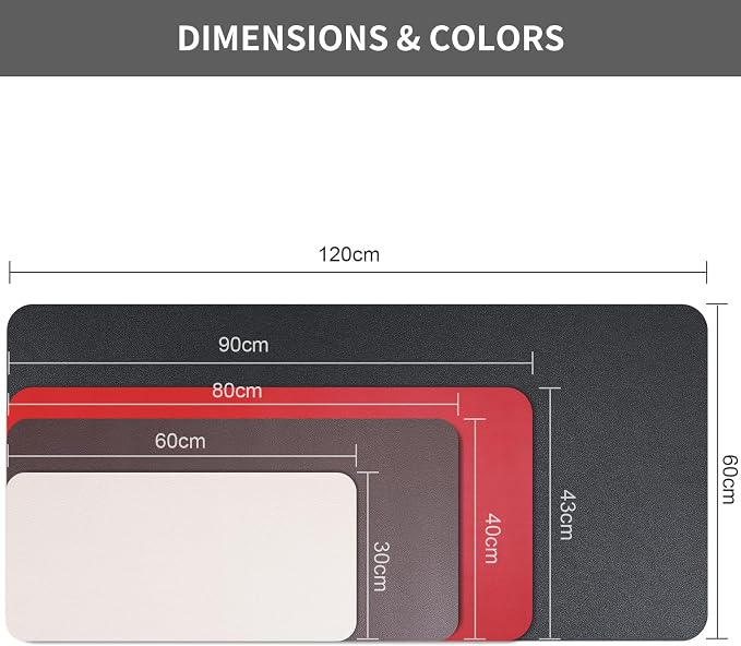 KINGFOM Desk Pad Office Desktop Protecter, PU Leather Desk Mat Blotters