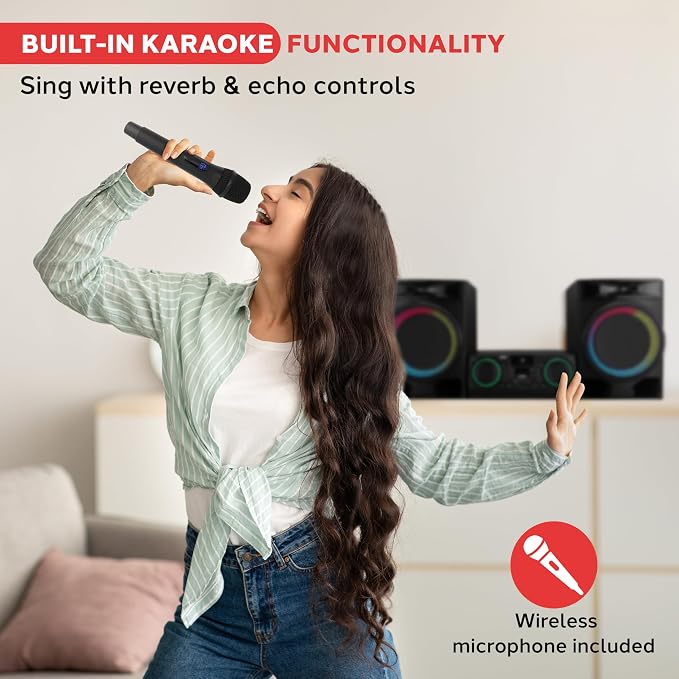 Pyle CD Stereo System with Bluetooth, MP3/DVD/CD Playback, Dual USB Recording
