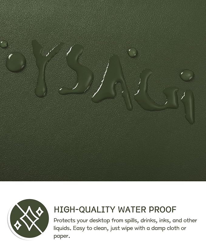 YSAGi Non-Slip Leather Desk Pad XL Size, Waterproof Laptop Computer Desk