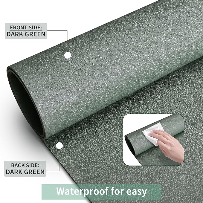 KINGFOM Desk Pad Office Desktop Protecter, PU Leather Desk Mat Blotters