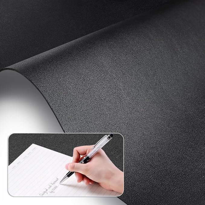 KINGFOM Desk Pad Office Desktop Protecter, PU Leather Desk Mat Blotters